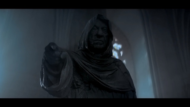 Video Reference: black, photograph, darkness, photography, screenshot, temple, statue, human, black and white, midnight