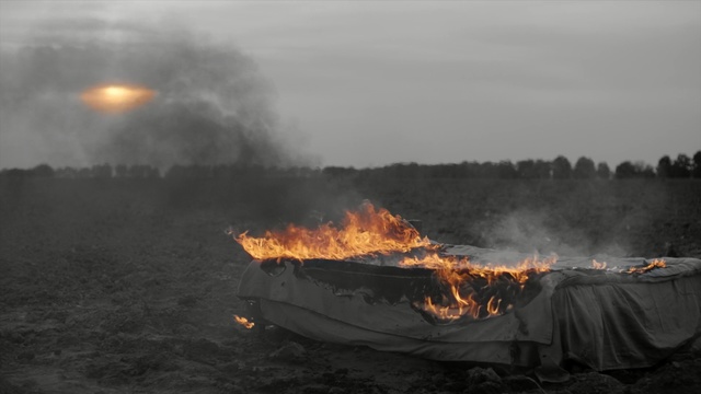 Video Reference: Geological phenomenon, Atmospheric phenomenon, Fire, Heat, Flame, Sky, Event, Wildfire, Smoke, Sea