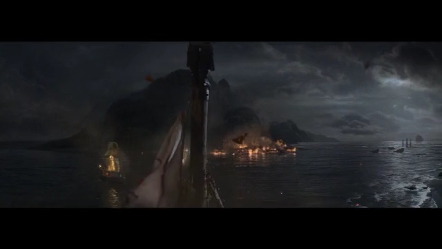 Video Reference: geological phenomenon, screenshot, atmosphere, water, sea, sky, darkness, ocean, battleship
