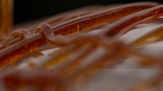 Video Reference: Close-up, Orange, Macro photography, Photography, Wood, Metal, Indoor, Food, Table, Fork, Sitting, Piece, Close, Eaten, Plate, Cut, Half, White, Banana, Pizza, Cheese, Red, Closeup