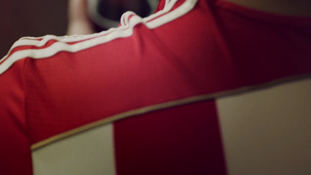 Video Reference: red, white, maroon, shoulder, textile, t shirt, flag, product