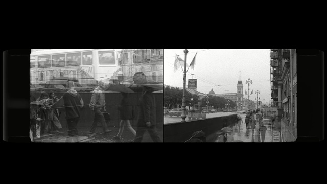 Video Reference: black, black and white, photograph, monochrome photography, text, photography, architecture, urban area, metropolis, structure