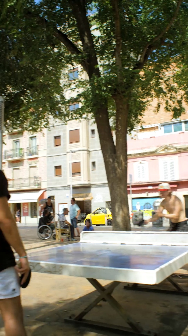 Video Reference: Table, Tree, Fun, Leisure, Street, Recreation, Furniture, Games, City, Person