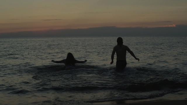 Video Reference: Sea, Ocean, Water, Wind wave, Fun, Wave, Horizon, Surfboard, Vacation, Recreation, Outdoor, Surfing, Man, Person, Sunset, Beach, Shore, Riding, Board, Body, Standing, Large, Boat, Sky, Swimming, Marine mammal