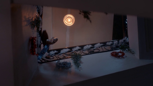 Video Reference: Light, Lighting, Room, House, Tree, Architecture, Interior design, Table, Darkness, Still life photography