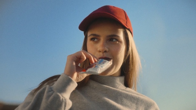 Video Reference: Lip, Mouth, Drinking, Neck, Tableware, Bandana