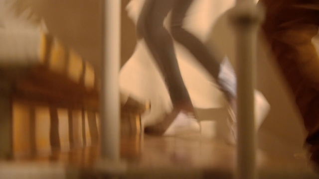 Video Reference: light, leg, hand, wood, finger, girl, stairs, flooring, Person