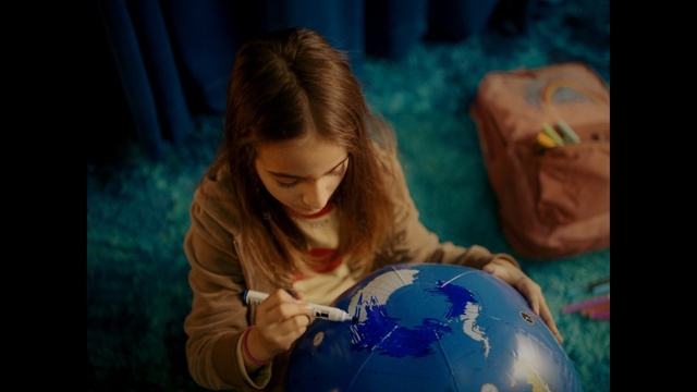 Video Reference: Blue, Globe, Child, Human, World, Earth, Fun, Hand, Smile, Photography, Person