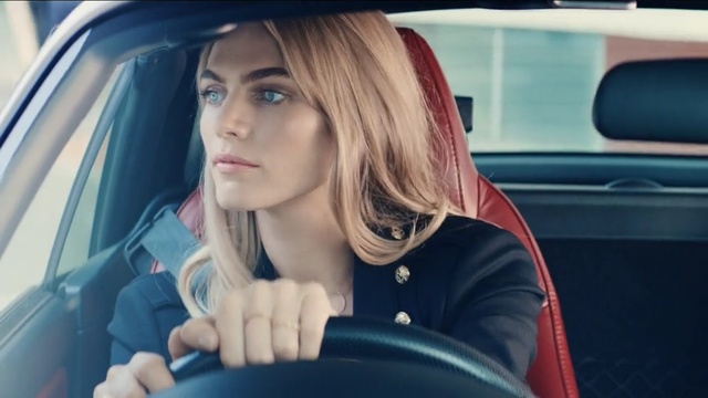 Video Reference: Hair, Face, Vehicle door, Blond, Motor vehicle, Beauty, Lip, Lady, Driving, Cool, Person