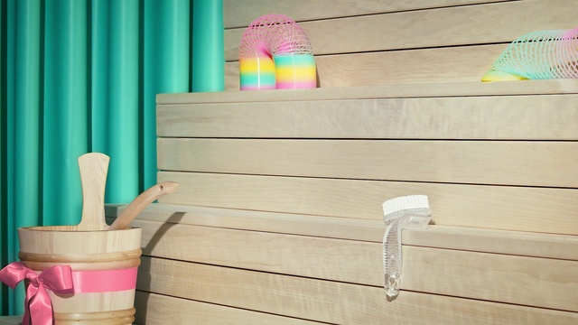Video Reference: Turquoise, Pink, Wall, Wood, Room, Furniture, Siding, Plastic, Person