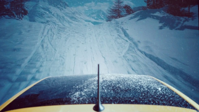 Video Reference: Blue, Sky, Windshield, Glass, Automotive exterior, Geological phenomenon, Auto part, Winter, Automotive window part, World