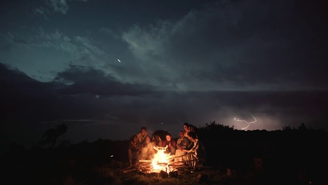 Video Reference: Sky, Cloud, Campfire, Fire, Heat, Night, Geological phenomenon, Atmosphere, Darkness, Flame