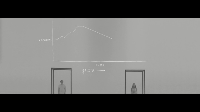 Video Reference: white, black, text, black and white, font, design, line, monochrome, brand, product, Person