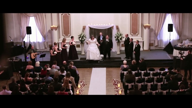 Video Reference: ceremony, function hall, wedding, event, wedding reception, aisle, bride, tradition, marriage, groom, Person