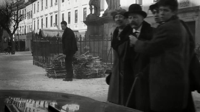 Video Reference: photograph, black, white, black and white, monochrome photography, street, urban area, infrastructure, social group, public space, Person