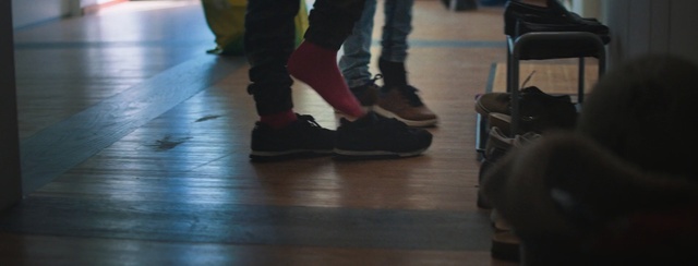 Video Reference: Footwear, Floor, Shoe, Hardwood, Leg, Flooring, Standing, Wood flooring, Human body, Fun, Person