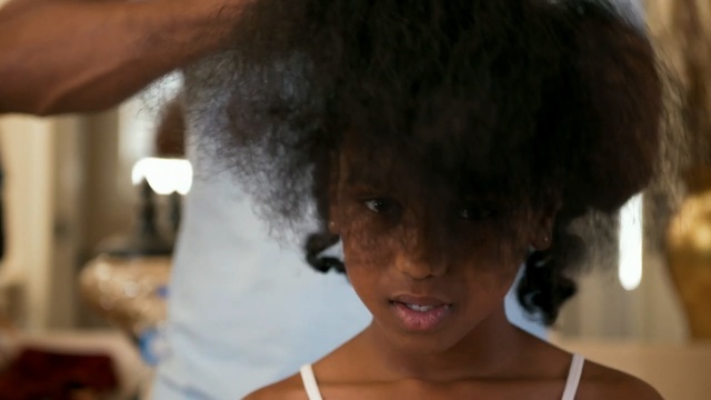 Video Reference: hair, black hair, hair coloring, afro, neck, girl