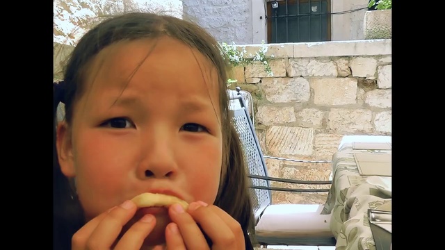 Video Reference: Face, Child, Nose, Cheek, Head, Skin, Mouth, Eating, Lip, Eye