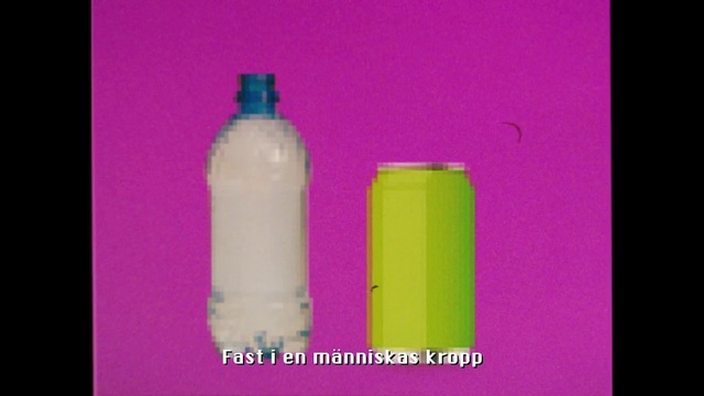 Video Reference: Plastic bottle, Bottle, Product, Glass bottle, Water bottle, Plastic, Cylinder, Drink, Drinkware, Liquid, Person, Thing, Pink, Green, Purple, Sitting, Small, Table, Monitor, Refrigerator, Holding, Lotion, Man, White, Blue, Text, Solution, Cosmetics, Solvent