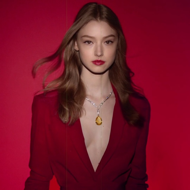 Video Reference: Hair, Red, Beauty, Lip, Hairstyle, Fashion model, Blond, Fashion, Long hair, Model, Person, Indoor, Clothing, Woman, Standing, Front, Man, Holding, Shirt, Dress, Posing, Girl, Knife, Cutting, White, Young, Black, Suit, Cake, Wearing, Room, Remote, Wall, Fashion accessory, Necklace, Human face, Lipstick, Earrings, Portrait, Headshot