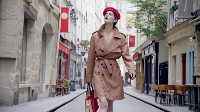 Video Reference: Trench coat, Street fashion, Photograph, Clothing, Coat, Fashion, Red, Snapshot, Fashion model, Outerwear, Person