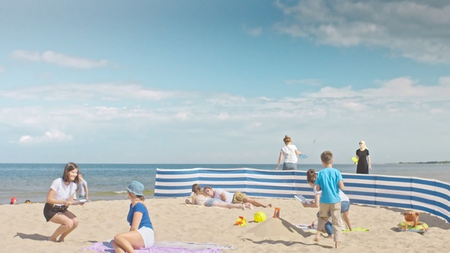 Video Reference: People on beach, Beach, Vacation, Summer, Fun, Sea, Tourism, Sand, Sky, Leisure