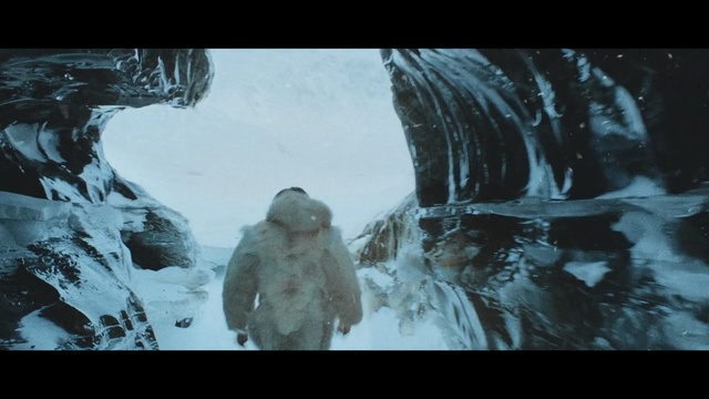 Video Reference: water, screenshot, freezing, ice, arctic, formation, ice cave, glacial landform, sky, darkness, Person