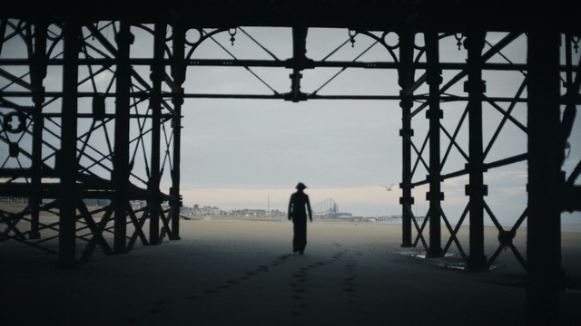 Video Reference: Sky, Iron, Bridge, Standing, Water, Black-and-white, Photography, Pier, Architecture, Monochrome photography, Person