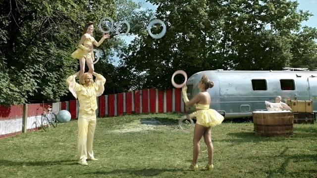 Video Reference: tree, plant, recreation, grass, backyard, leisure, fun, lawn, Person