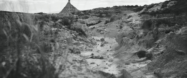 Video Reference: Badlands, Formation, Geological phenomenon, Rock, Black-and-white, Outcrop, Geology, Cliff, Monochrome photography, Bedrock