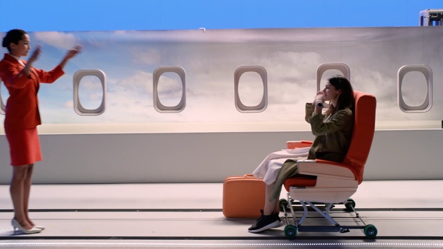 Video Reference: Product, Transport, Air travel, Airline, Design, Sitting, Vehicle, Airplane, Passenger, Travel, Person