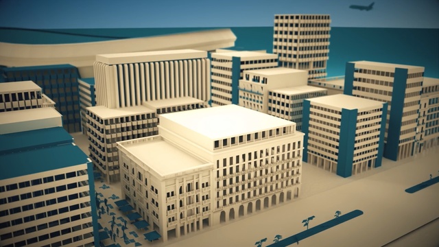 Video Reference: Scale model, Architecture, Urban area, Metropolitan area, Tower block, Daytime, Mixed-use, City, Human settlement, Building