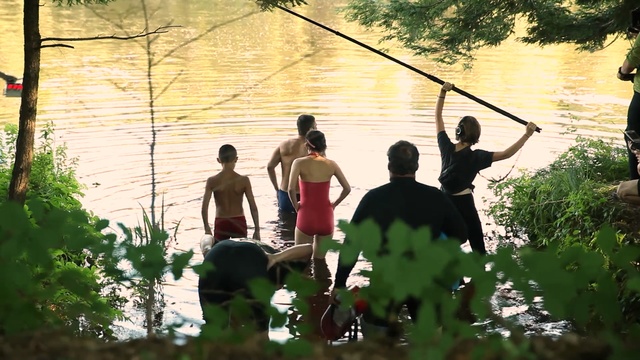 Video Reference: water, reflection, nature, green, tree, vertebrate, plant, fun, leisure, girl, Person