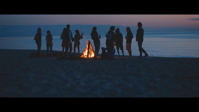 Video Reference: Campfire, Sky, Horizon, Bonfire, Sea, Fun, Fire, Heat, Ocean, Vacation, Person