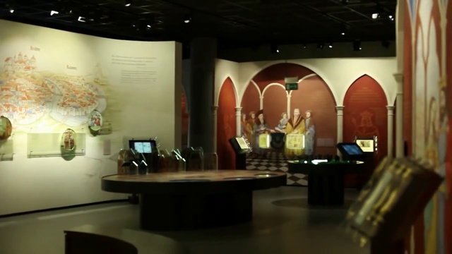 Video Reference: Museum, Building, Interior design, Tourist attraction, Art gallery, Ceiling, Room, Architecture, Art, Exhibition