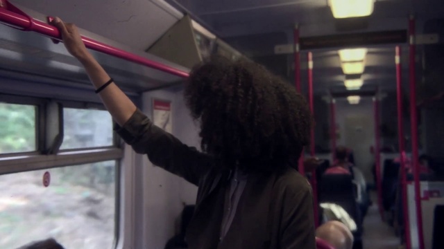 Video Reference: Hair, Transport, Snapshot, Hairstyle, Public transport, Standing, Fun, Passenger, Long hair, Photography