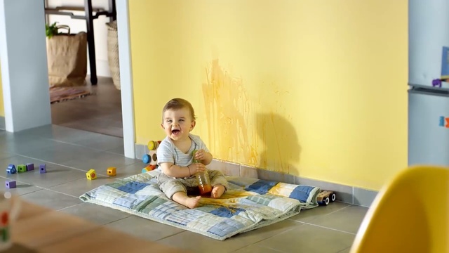 Video Reference: Child, Floor, Room, Flooring, Toddler, Table, Furniture, Interior design, Play, Person