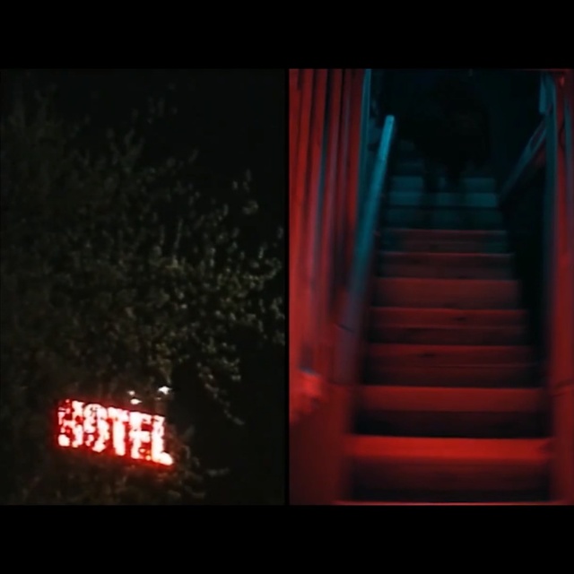 Video Reference: Red, Darkness, Light, Text, Lighting, Font, Fiction, Night, Automotive lighting, Midnight