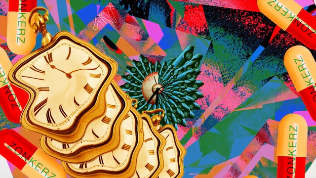 Video Reference: art, graphic design, psychedelic art, illustration, modern art, graphics, recreation, visual arts, mural, Person