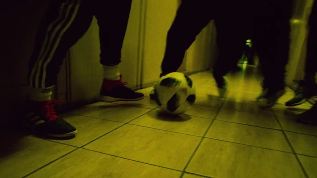 Video Reference: Soccer ball, Ball, Football, Yellow, Footwear, Futsal, Sports equipment, Foot, Shoe, Flooring