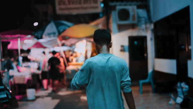 Video Reference: Photograph, Blue, Snapshot, Human, Night, Photography, Street, Black hair, Neck, Leisure, Person