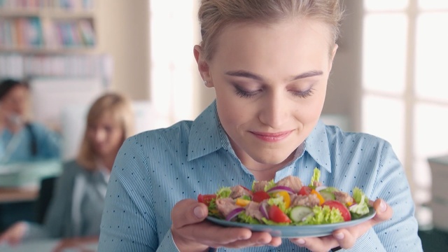 Video Reference: Eating, Junk food, Food, Meal, Dish, Food craving, Salad, Breakfast, Cuisine, Vegan nutrition, Person