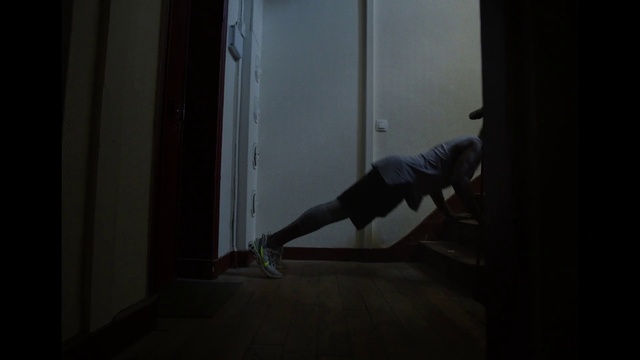 Video Reference: Black, White, Photograph, Darkness, Light, Snapshot, Floor, Room, Arm, Leg