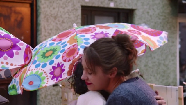 Video Reference: Umbrella, Pink, Fashion accessory, Snapshot, Headgear, Textile, Hat, Fun, Ear, Sun hat, Person