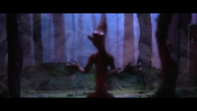 Video Reference: Black, Darkness, Tree, Natural environment, Light, Forest, Fiction, Human, Organism, Woodland, Person