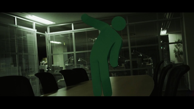 Video Reference: green, snapshot, darkness, technology, screenshot, midnight, glass, angle, Person