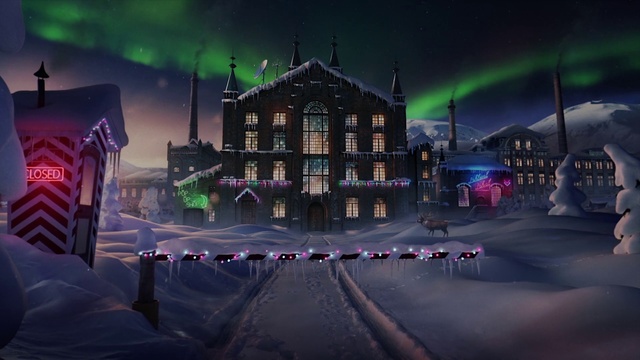 Video Reference: Aurora, Light, Sky, Purple, Pc game, Night, Screenshot, Winter, House, Tree