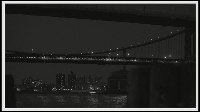 Video Reference: black, black and white, night, reflection, monochrome photography, landmark, bridge, fixed link, skyline, water