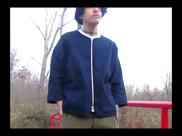 Video Reference: Jacket, Clothing, Outerwear, Sleeve, T-shirt, Standing, Jeans, Zipper, Top, Electric blue