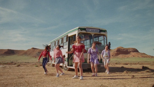 Video Reference: Mode of transport, Transport, Fun, Tourism, Vacation, Landscape, Vehicle, Travel, Ecoregion, Desert, Outdoor, People, Standing, Group, Man, Mountain, Woman, Playing, Field, Beach, Holding, Frisbee, Walking, Game, Dirt, Red, White, Elephant, Horse, Sky, Ground, Bus, Person